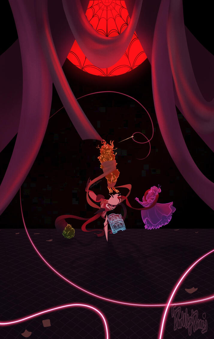 Nobol - My OC inspired by Inscryption. Po3, Leshy, Grimora, and Magnifus from Inscryption.